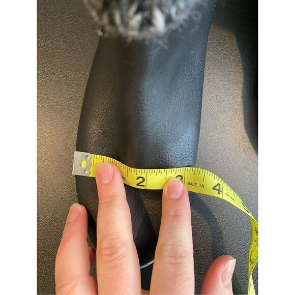 Adrienne Vittadini Black Fuax Leather Cuffed Wedge Ankle Bootie Womens Size 7 - Picture 7 of 13